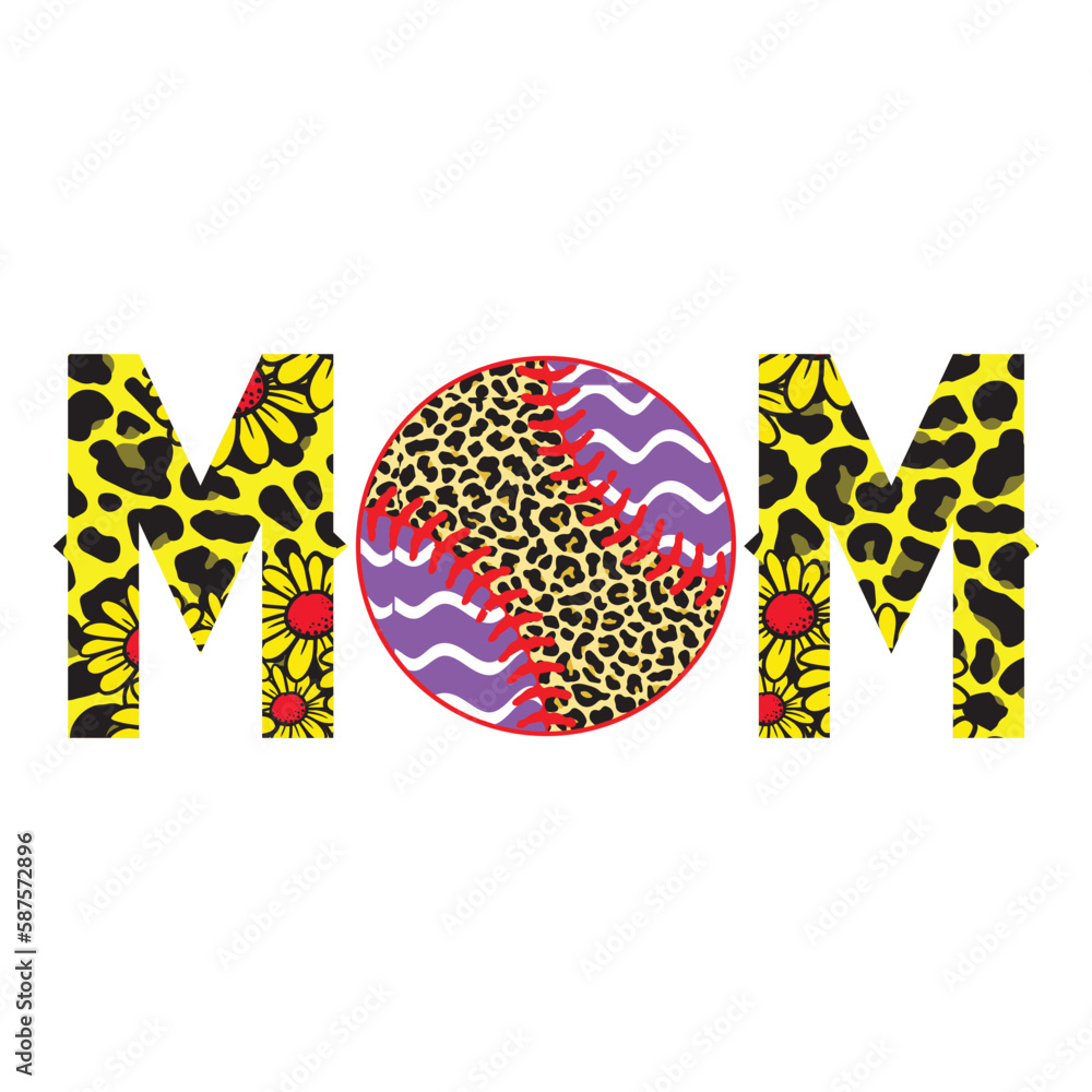 Fototapeta premium Baseball Mom Sublimation Design