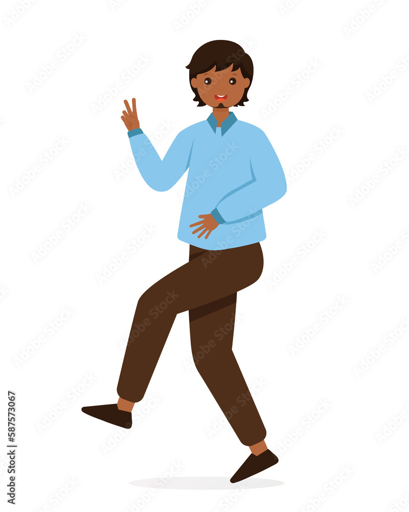 Smiling Man Making Positive Hand Gesture Posing v sign Smiling Man Making Positive Hand Gesture Posing v sign