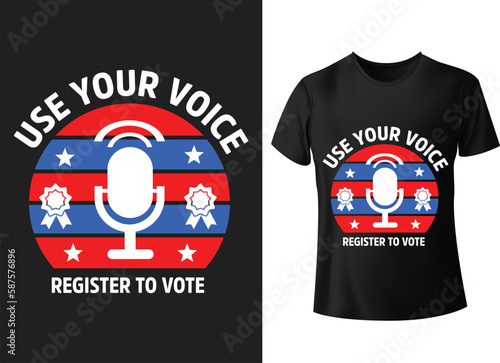 Use your voice register to vote typography t shirt design,Croatia Flag T-shirt Designs