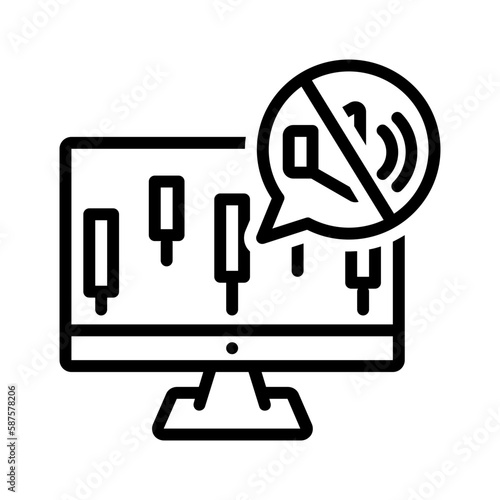 Fotografija Black line icon for Distraction free