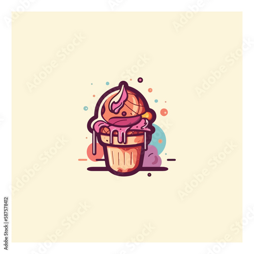 delicious ice cream logo vector