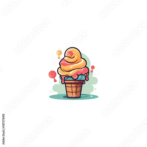 delicious ice cream logo vector