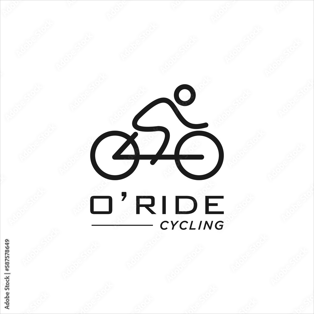 A logo for o ride cycling with a man on a bike. A logo for o ride cycling with a man on a bike.