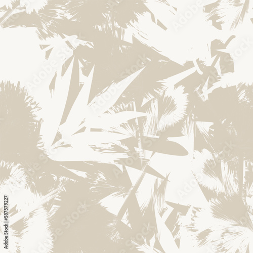 Neutral Colour Tropical Leaf Seamless Pattern Design