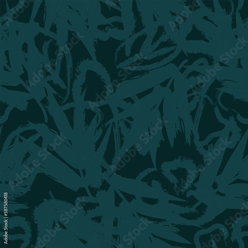 Green Tropical Leaf Seamless Pattern Design © Siu-Hong Mok