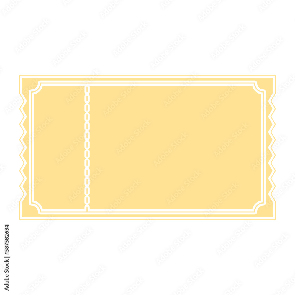 Fototapeta premium Golden Ticket Sticker Bullet Journal Blank 
