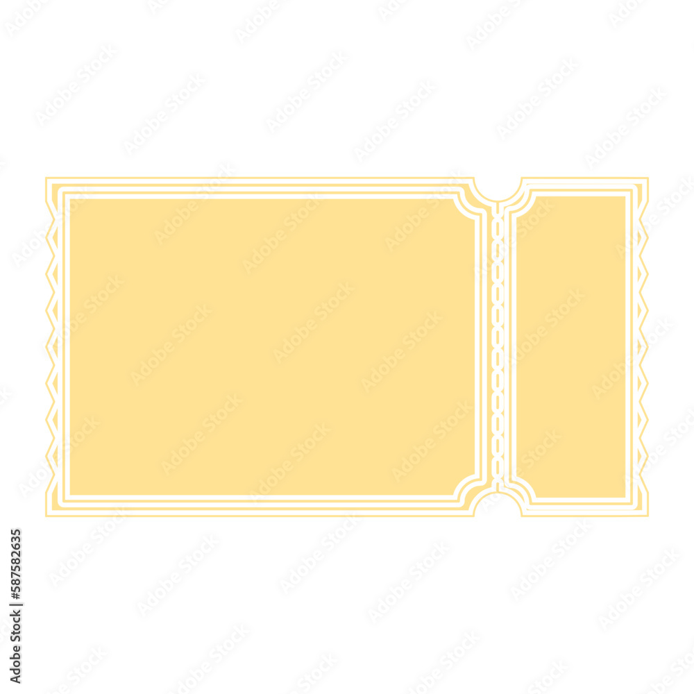 Fototapeta premium Golden Ticket Sticker Bullet Journal Blank 
