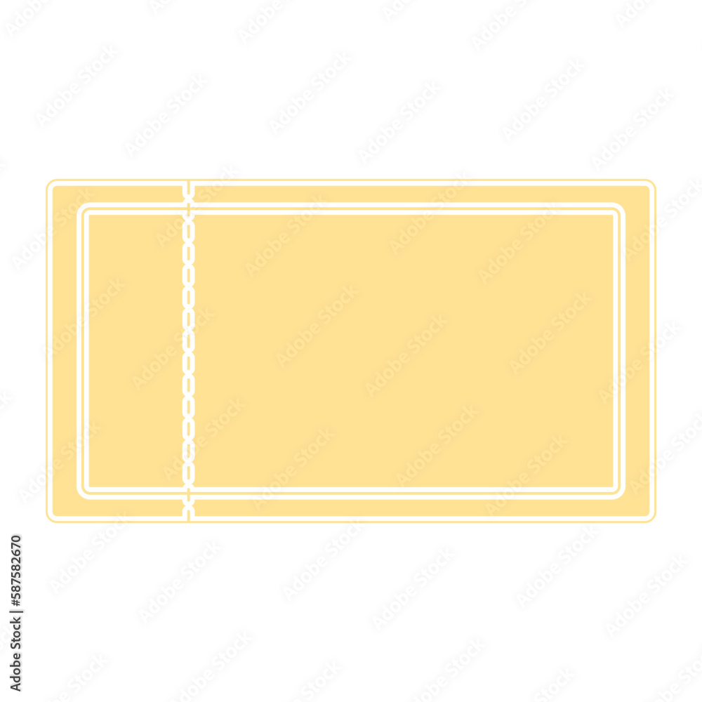 Fototapeta premium Golden Ticket Sticker Bullet Journal Blank