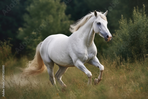 A Horse run on the meadow  generative AI