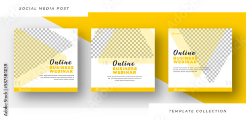 Online business marketing agency live webinar and corporate social media post template