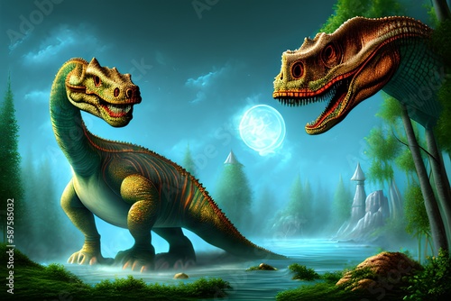 Sauropelta Dinosaur  Generative AI Illustration