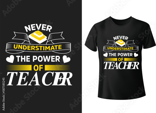 Never underestimate the power of teacher typography t shirt design,Calligraphy t shirt design hand drawn lettering phrase