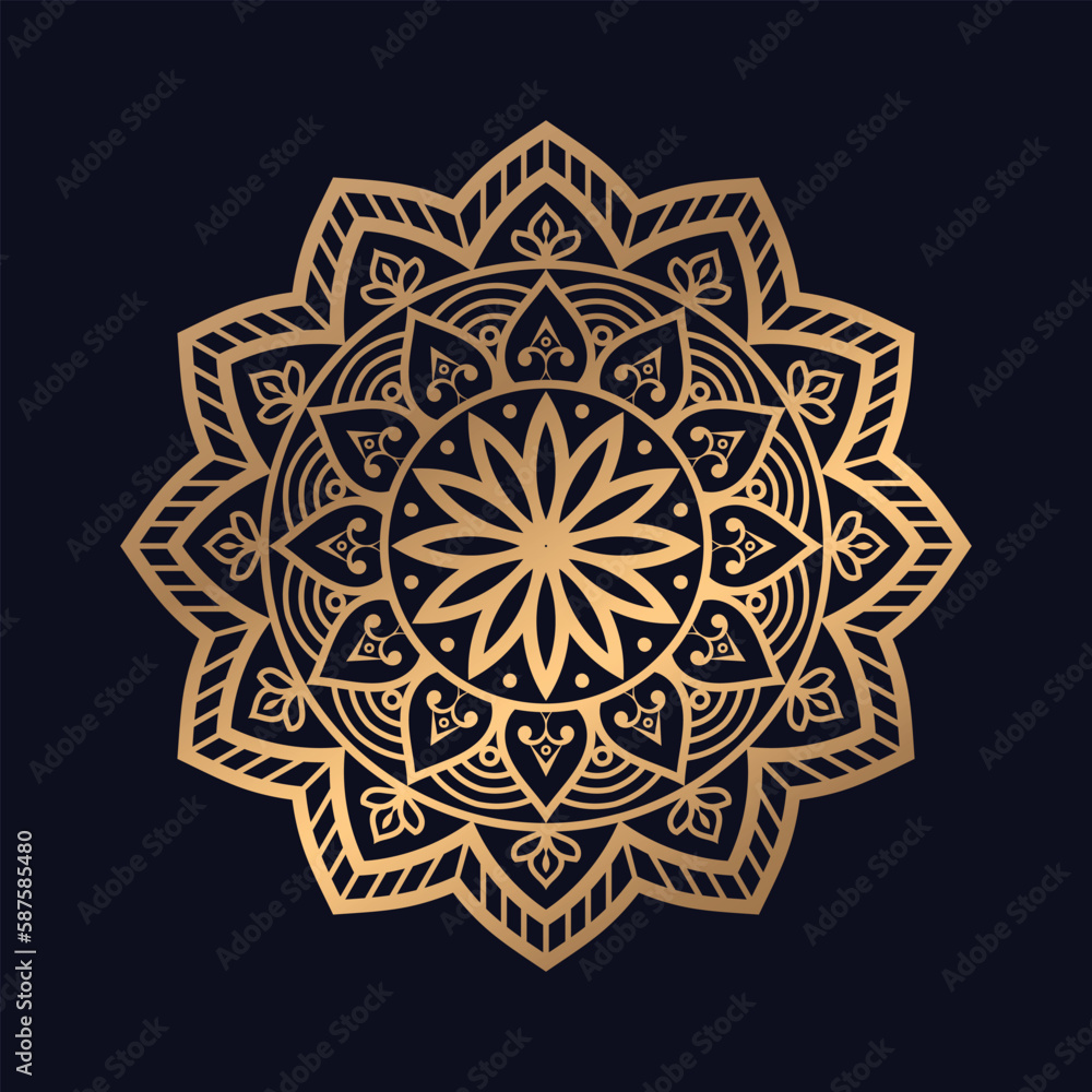 Golden mandala background Design vector