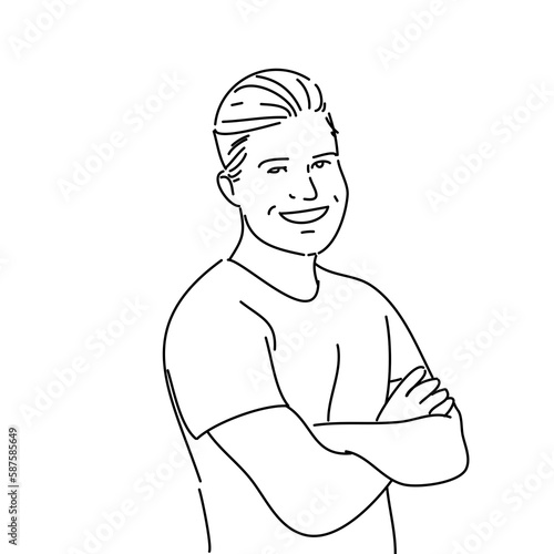 Illustration of a man smiling wearing tshirt