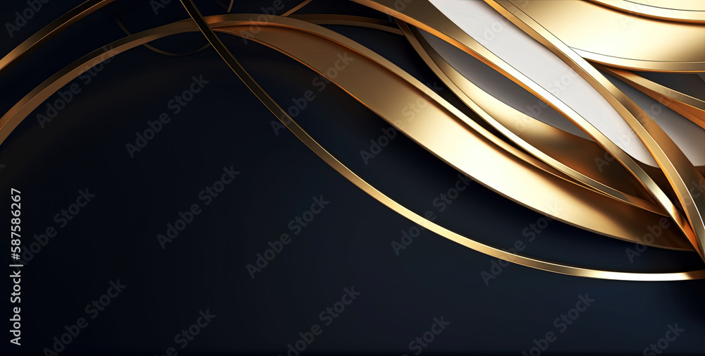 Luxury blue navy and gold Abstract Wave Background with Lines - Elegant ...