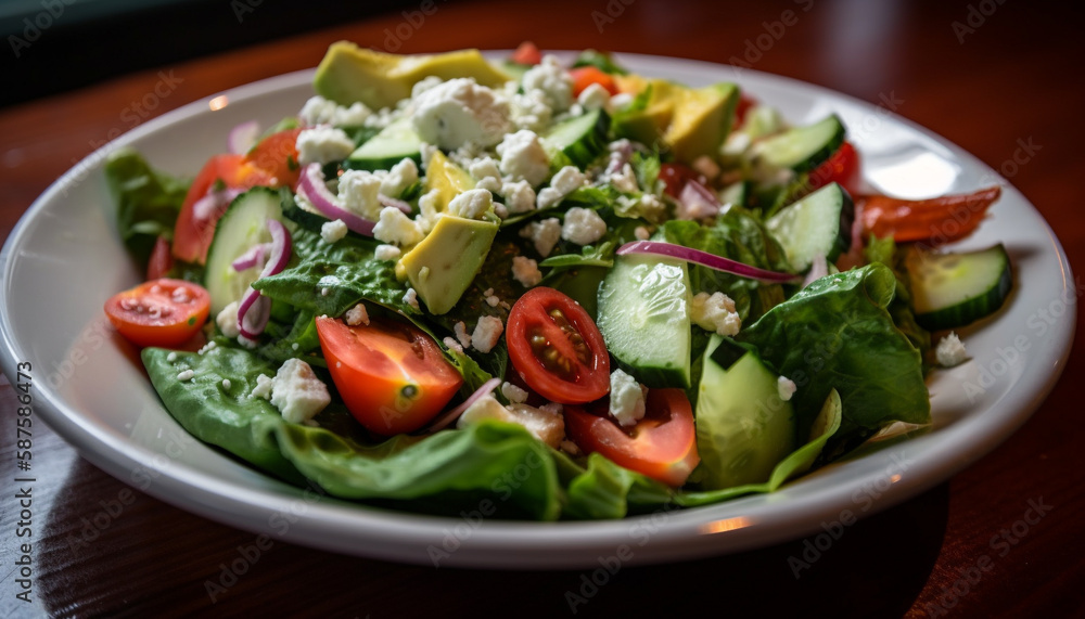 Healthy gourmet salad, freshness and nature combined generated by AI Healthy gourmet salad, freshness and nature combined generated by AI