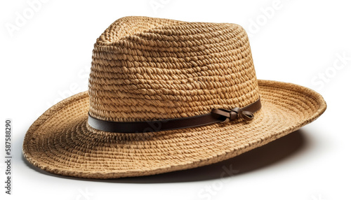 Straw hat, fedora, and bowler combine fashionably generated by AI