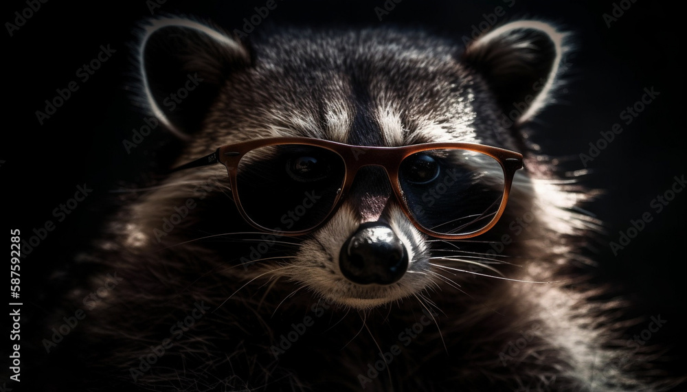 Fluffy puppy wearing shades, looking at camera generated by AI Fluffy puppy wearing shades, looking at camera generated by AI