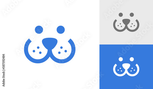 Simple dog icon logo design