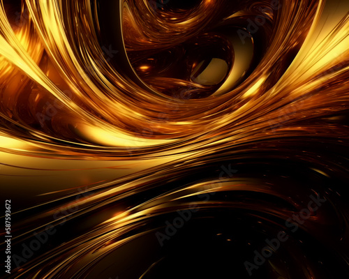 Gold abstract illustration plastic 3d structure