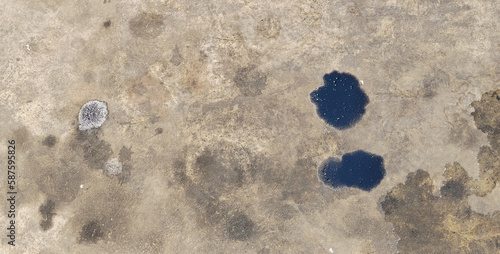 Car motor oil dripping on cement floor