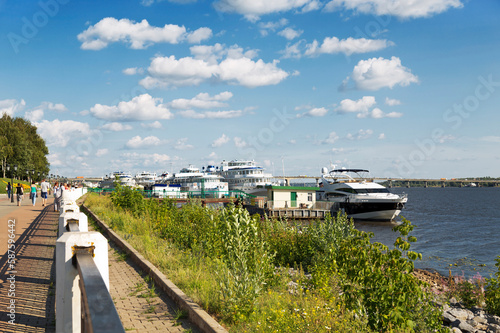 Cruise ships at the pier in Kostroma. Russia