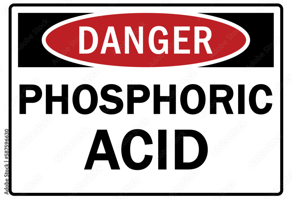 Acid chemical warning sign and labels phosphoric acid Acid chemical warning sign and labels phosphoric acid