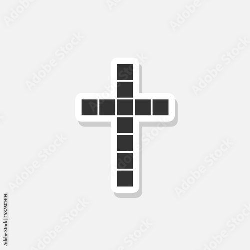 Cross icon. Christian Religious cross sticker icon