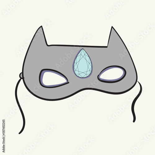 cartoon, cute mask drawing, vector graphic design for t-shirt