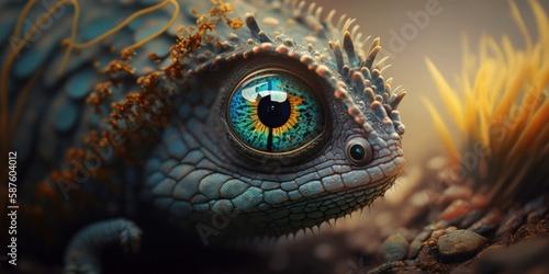 chameleon eye profile  generative ai