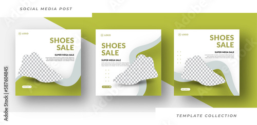 Shoes sale social modern vector design template for, fashion sale, new arrival business promotion. 