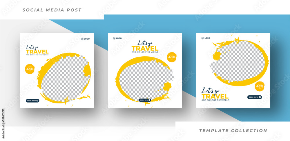Travel explore the world banner social media post template for travel holiday and sale promo. fashion advertising. instagram banner offer. Travel explore the world banner social media post template for travel holiday and sale promo. fashion advertising. instagram banner offer.