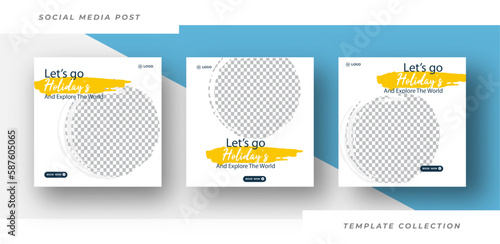 Travel explore the world banner for social media post 