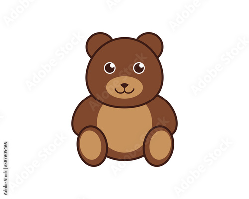 Cute bear doll vector illustration logo