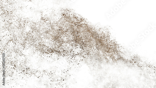 Obraz na płótnie flying debris and dust, isolated on transparent background w salonie