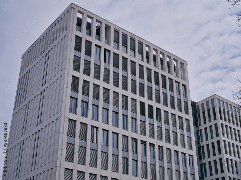 Front of an office building in concrete look. Front of an office building in concrete look.