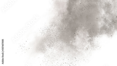 dust cloud with debris, isolated on transparent background  