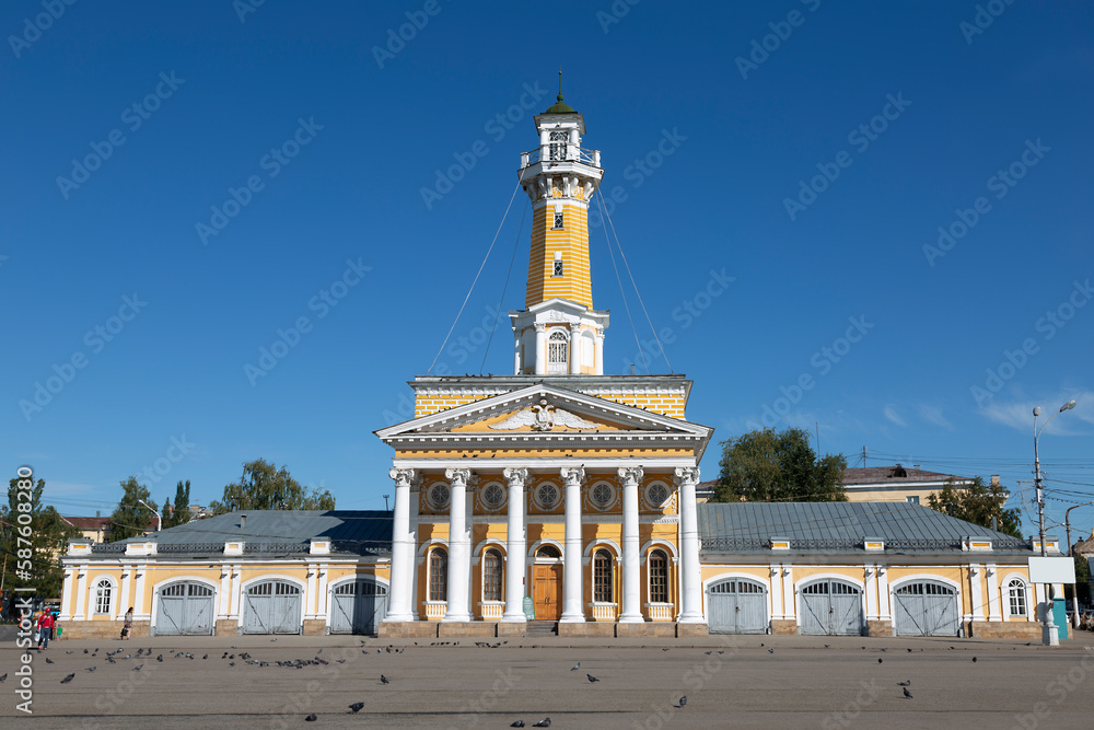 Fire tower on Susaninskaya Square in Kostroma. An architectural monument of late Russian classicism. Russia