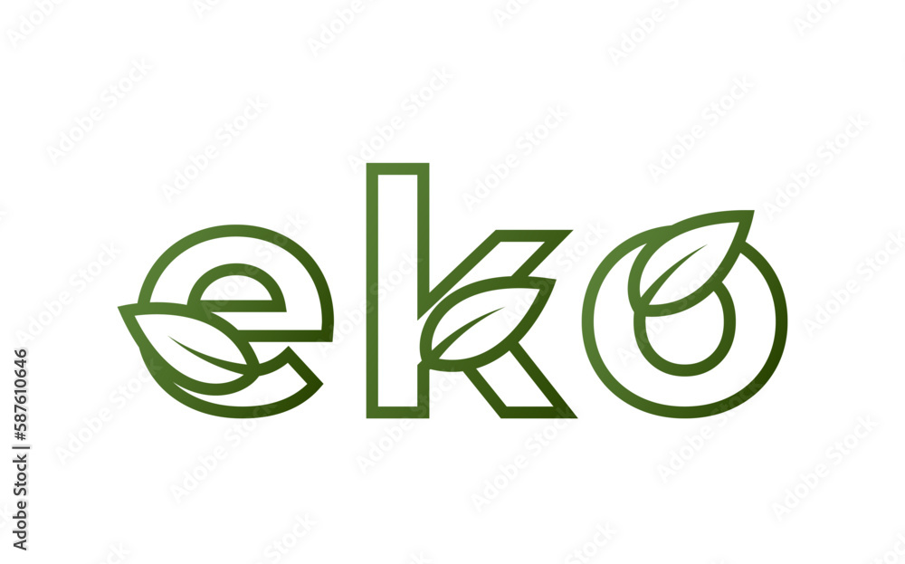 Fototapeta premium eco line icon. eco friendly and environment symbol. ecology lowercase letter with leaf. isolated vector image