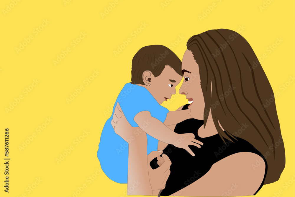 Mother with baby in her arms. Love concept. Mother's day