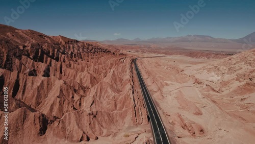 Drone footage Valle de la Luna Moon Valley San Pedro de Atacama Desert Chile