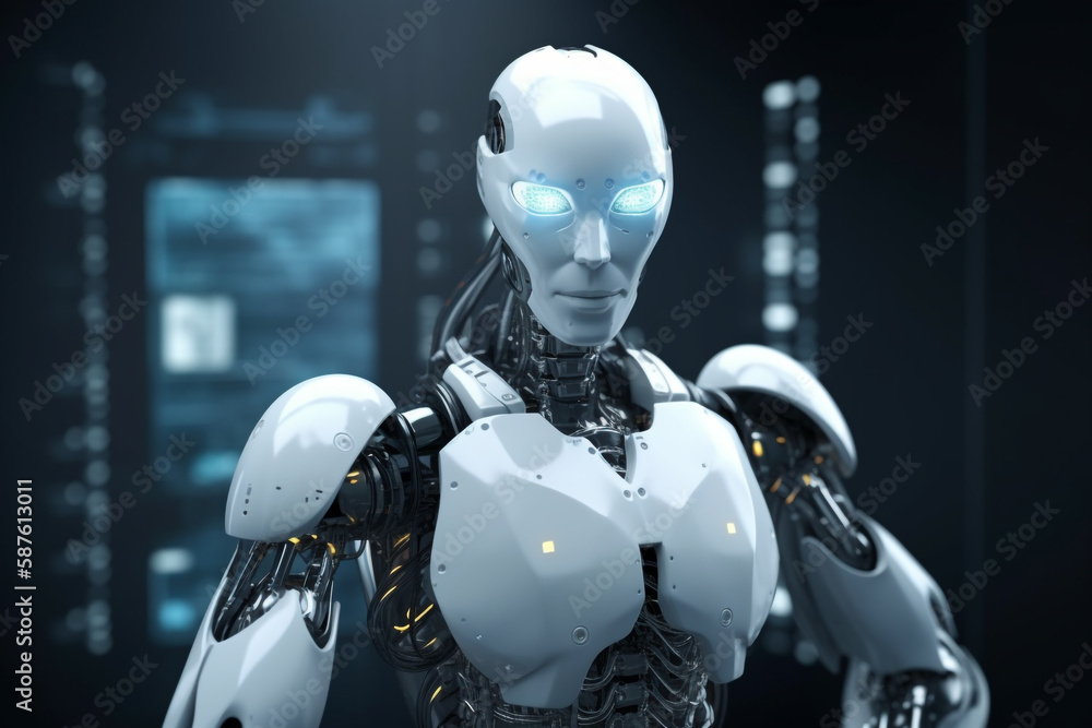 Futuristic robot, Generative AI	
