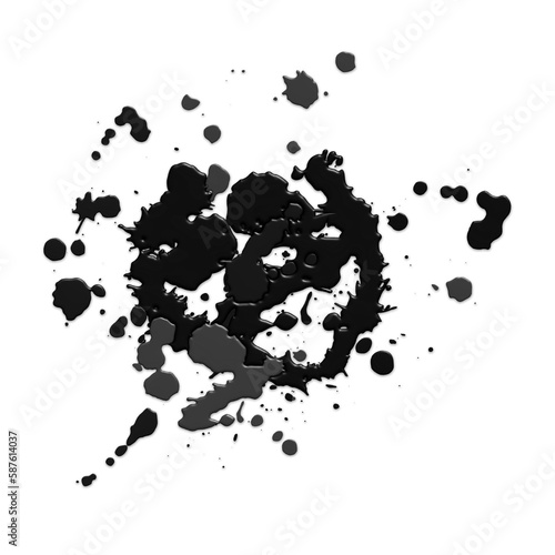 Realistic 3D render of a acrylic paint splattered with ink or watercolor. Abstract circle drops and dots, this splat-filled mess is perfect for any creative design. With a realistic texture.