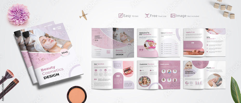 © AHDAFF - Beauty Cosmetics profile brochure, corporate business template, booklet catalog or modern report