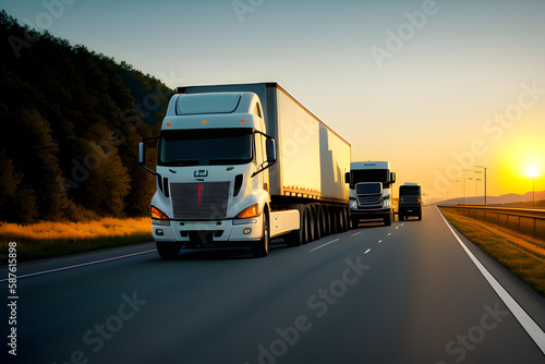 Truck transport on the road