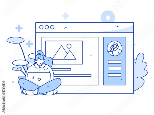 Obraz na plátně Business People Flat Vector Concept Operation Hand Drawn Illustration