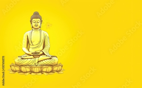 Buddha Purnima  Indian Buddhist religious holiday. AI generated.