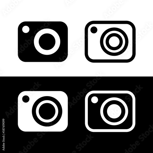 Camera icons set. Symbol of photography or photography. Photo fixation icon.