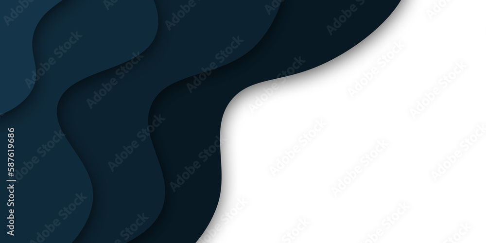 Blue Paper Cut Wave Shapes Curve. Modern Origami Design for Business Presentations, flyers, posters, banner, brochure Blue Paper Cut Wave Shapes Curve. Modern Origami Design for Business Presentations, flyers, posters, banner, brochure