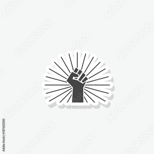 Fist male hand sticker icon